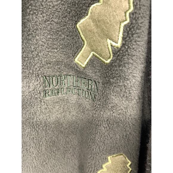 Northern Reflections Moose Tree Green Fleece Jacket Full Zip Size M - Picture 4 of 7